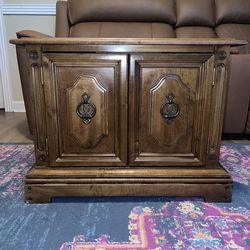 Solid Wood Vintage Cabinet / End Table with Storage