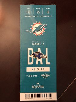 Miami Dolphins vs. Baltimore Ravens