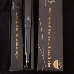 Steam Hair Straightener Flat Iron Professional Ceramic Tourmaline 2-in-1