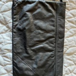Black Leather Clutch Purse