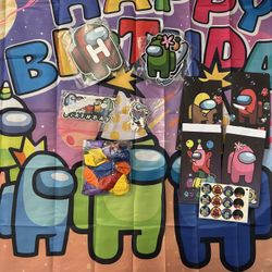 Among Us Birthday Party Decoration Supplies. 