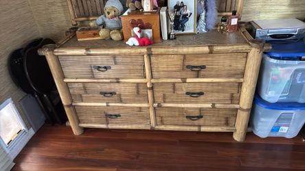 Bedroom dresser and two night tables all bamboo