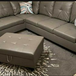 Sectional and ottoman