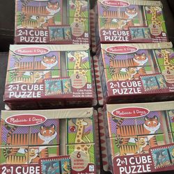 New set of 6 Melissa & Doug cube puzzles