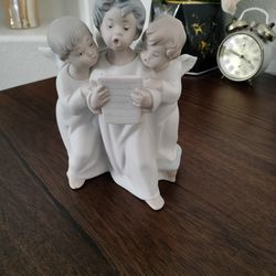 Lladro 7" Trio Of Singing Angels Porcelain Figurine Handmade By Fulgencio Garcio