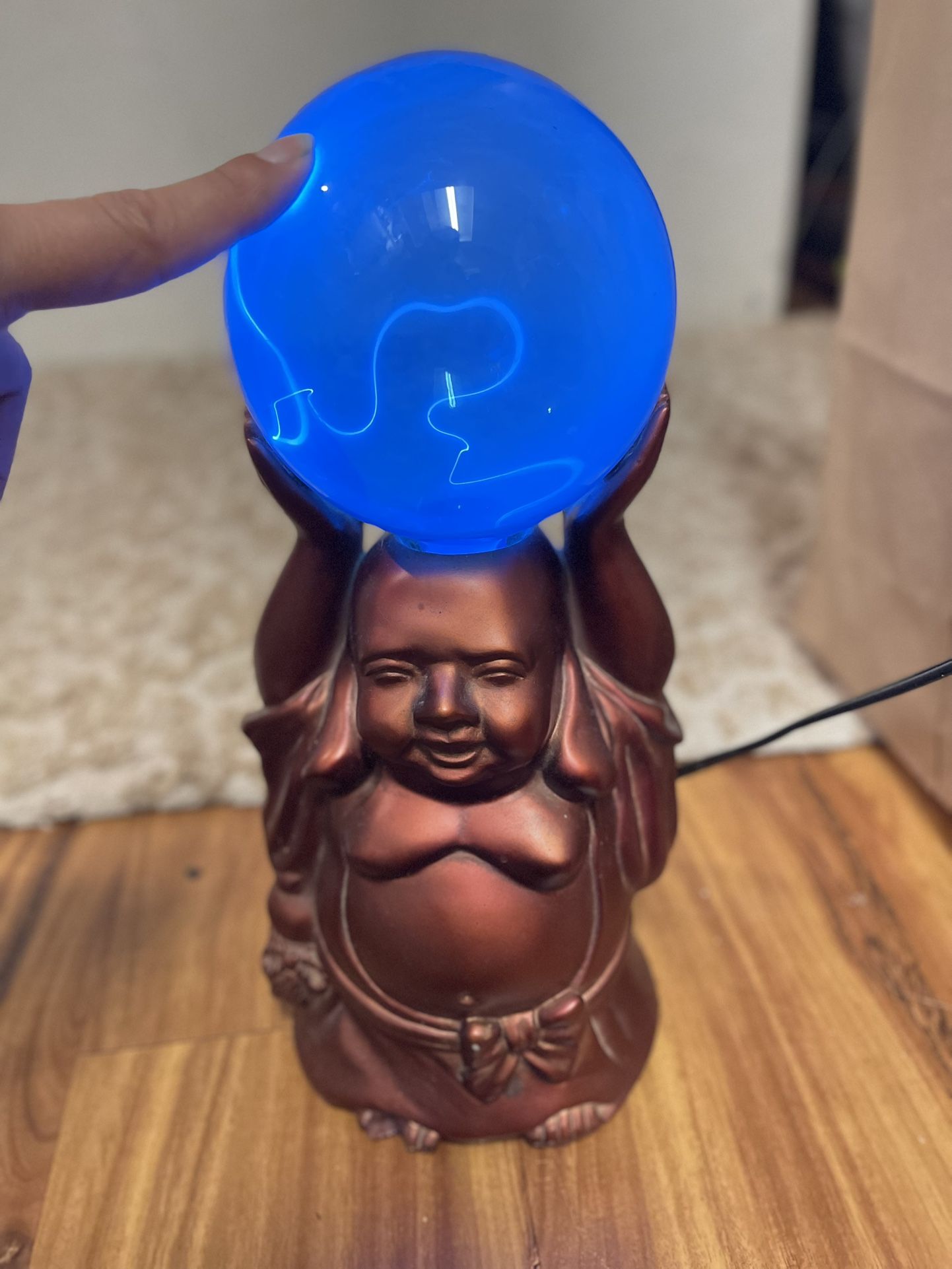 Buddha Holding Orb That Lights Up! Works! 