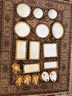 White and Gold Porcelain Dinnerware Set