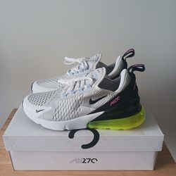 Nike Air Max 270 – White/Black w/ Volt Air Unit – Women’s Size 8