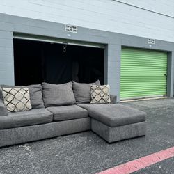 Beautiful Grey Sectional Reversible Chaise Delivery Available