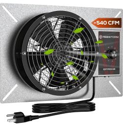 Abestorm Crawlspace Ventilation Fan, 8.7inch Basement Vent Fans, Ventilator Fan 540CFM, with Humidistat Thermostat, IP-55 Rated, with Isolation Mesh, 