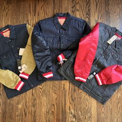 Brand New 49er Levi’s Denim Jackets with Satin Sleeves