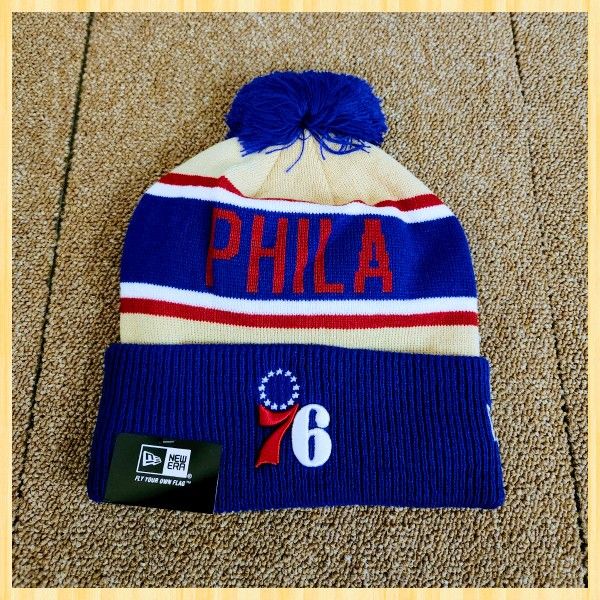 PHILADELPHIA 76ERS NBA BASKETBALL π BEANIE HAT.