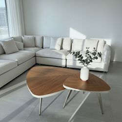 LUXURY COFFEE TABLE SET WALNUT MODANI