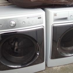 Nice Kenmore Front Loader Mega Size 5.4cu Washer 8.0cu Dryer Gas Set