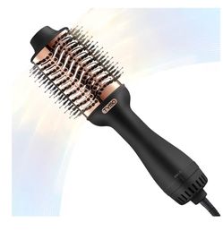 TYMO Cepillo Secador de Cabello, Cepillo Secador en Uno, Secador de Cabello Iónico y Estilizador Voluminizador 4 en 1 con Barril Ovalado de Titanio, A