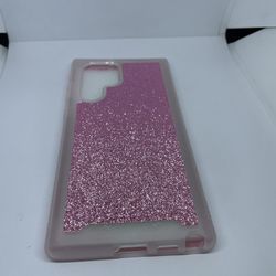For Samsung Galaxy S22 Ultra Pink Glitter Case Cover 