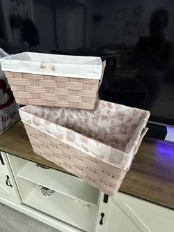 Girl Two PCs Set Storage Basket Butterfly 