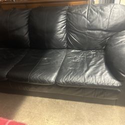 Couch And Chair  84 Inch Long Sofa  Italian Leather No Damage 