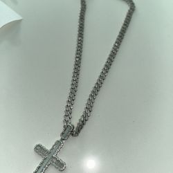 Moissanite Cross Chain