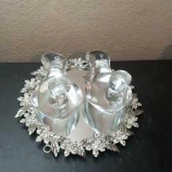 GORGEOUS Pair of Baccarat France Crystal 6" Dove Figurines
