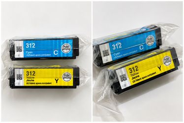 2 Epson 312 Ink Cartridges – Cyan & Yellow – New/Sealed