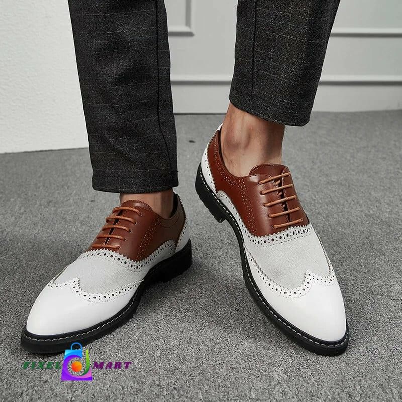 Golden Sapling Retro Brogue Shoes Men's Oxfords Elegant Dress Flats for Men Fashion Party Footwear Casual Business Formal Shoe

