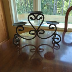 Solid Black Iron candelabra for pillar candles