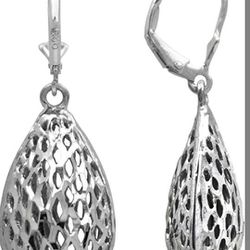 Sterling Silver diamond cut earrings