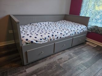 Daybed frame with 3 drawers, gray, Twin, IKEA Hemnes