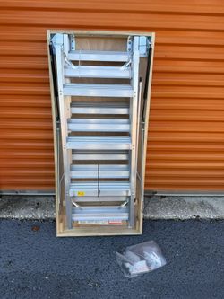 Werner Aluminum Folding Attic Ladder 8-ft to 10-ft (Rough Opening: 25-in x 54-in) with 375-Ib Capacity