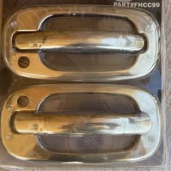 1999-06 Chevy Silverado Silver Chrome Front Door Handle Covers