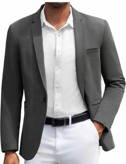 Nwt: Men's Casual Blazers Sport Coats Slim Fit Cotton Sport Jackets 1 Button Lightweight Suit Jackets