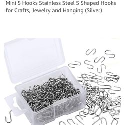 Senkary 200 Pieces 0.55 Inch Small S Hooks Mini S Hooks Stainless Steel S Shaped Hooks for Crafts, Jewelry and Hanging (Silver)