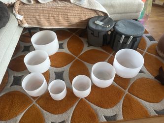 White Quartz Crystal Singing Bowls