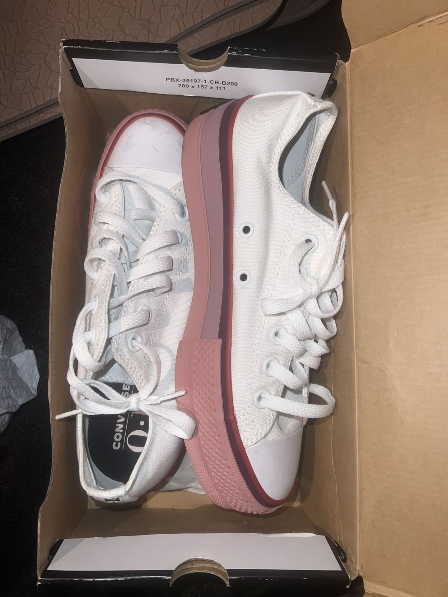 White Converse Platform Shoes Size 6.5