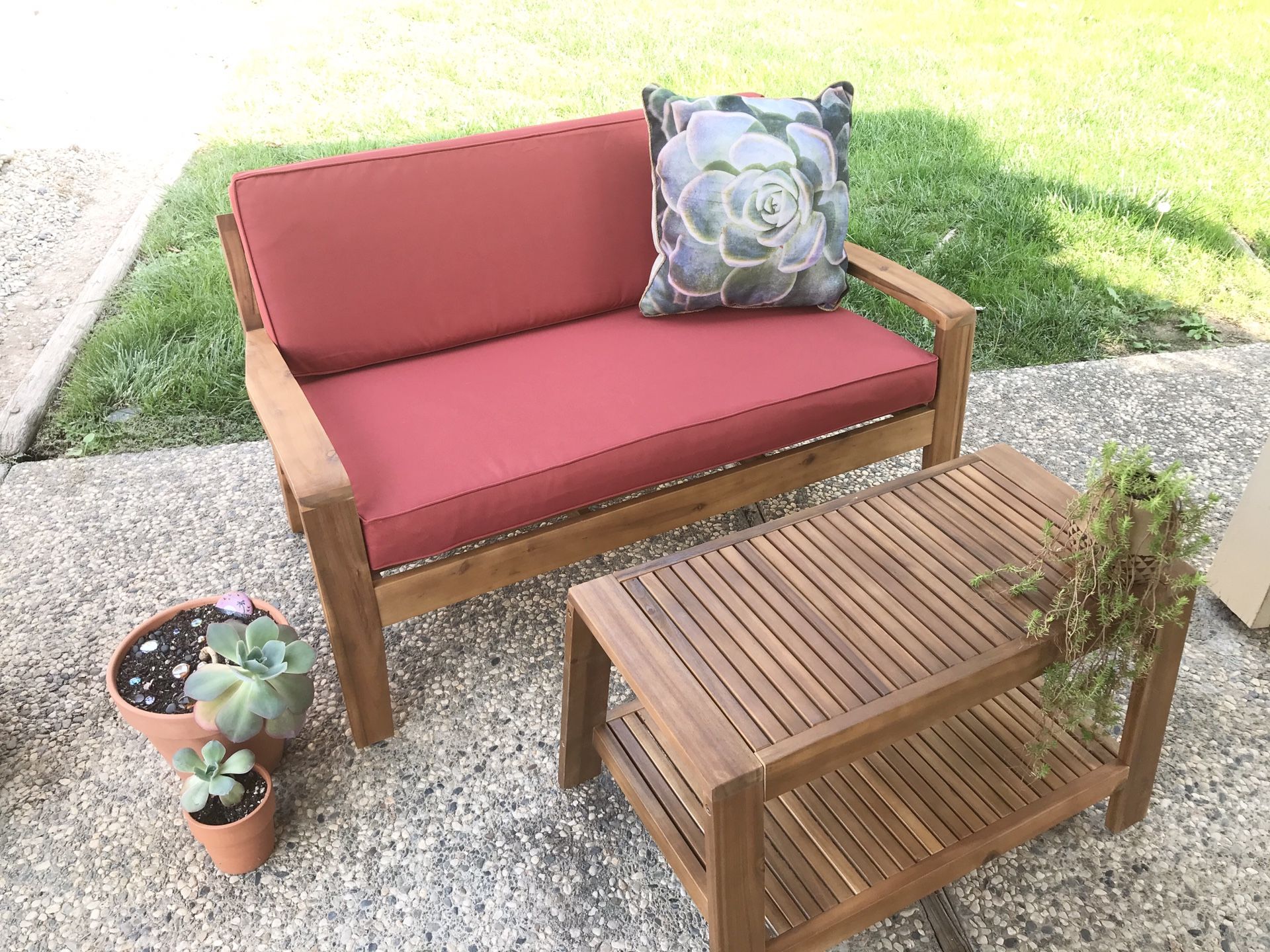 Outdoor Loveseat and Coffee Table