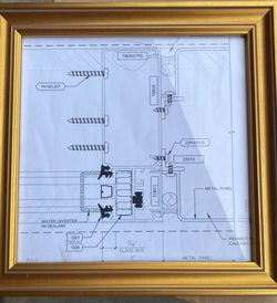 Picture with architect, blueprint, growing