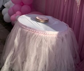 Light pink tulle skirt