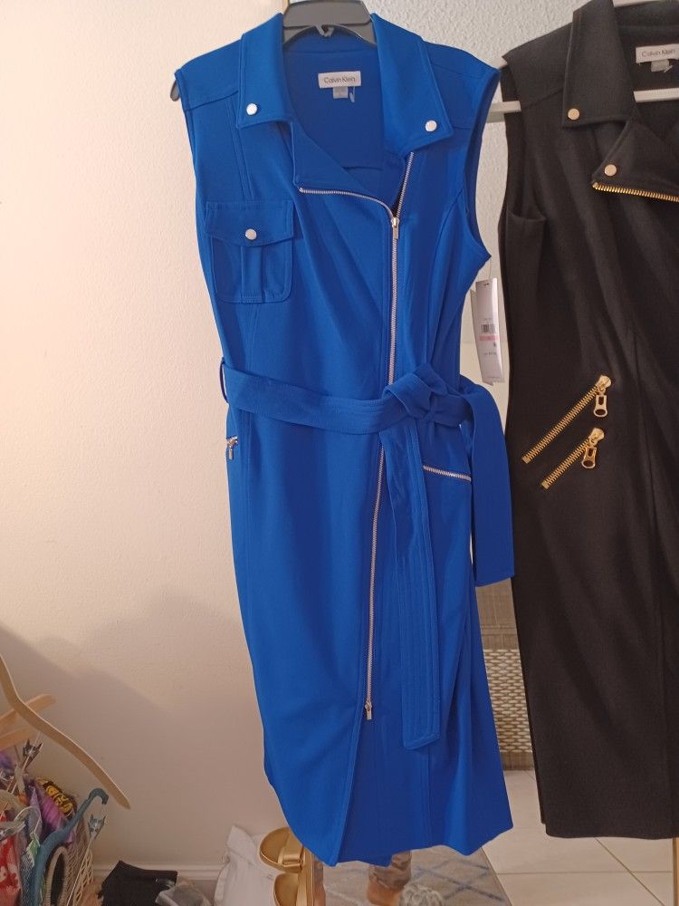 DRESSES WOMAN CALVIN KLEIN SIZE ROYAL BLUE SIZE 10 BLACK 6 AN 10 B$25 EACH NEW