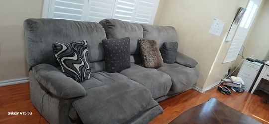 Gray Microfiber Reclining Sofa