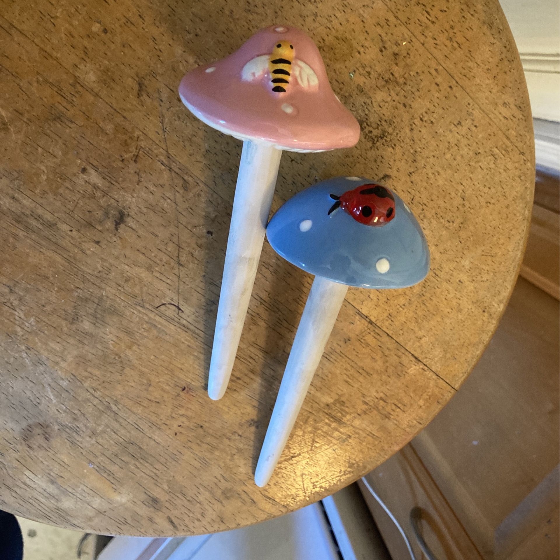 2 Garden Mushroom Sticks