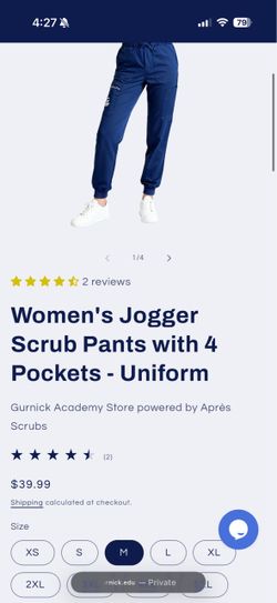 3 Medium Gurnick Academy Women's Jogger Scrub Pants with 4 Pockets - Uniform