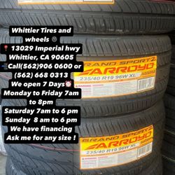 SET OF NEW TIRES, 235/40R19 ARROYO , INCLUDING MOUNTING AND BALANCING. ASK ME FOR ANY SIZE OR BRAND, LLANTAS NUEVAS