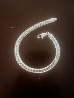 Beautiful 925 Sterling Silver Herringbone Silver Woven Chain Bracelet
