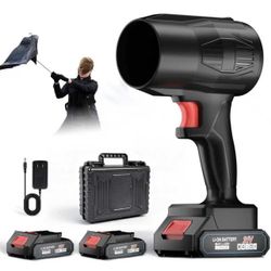 21V Cordless Leaf Blower, 990000 RPM High-Speed, 2×6Ah Large-Capacity Batteries & Fast Charger Included, Lightweight Handheld Blower for Lawn/Garden/Y