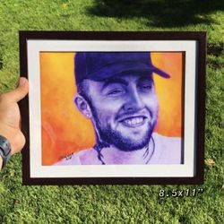 MAC MILLER 8.5X11” FRAMED PRINT PURPLE/YELLOW