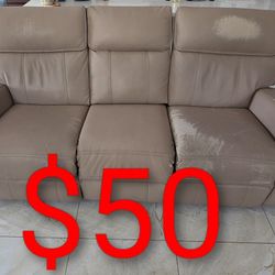 Taupe Micro Power Reclining Sofa
