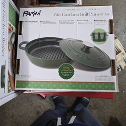Cast Iron Grill Pan 8 Inch - Brand New 