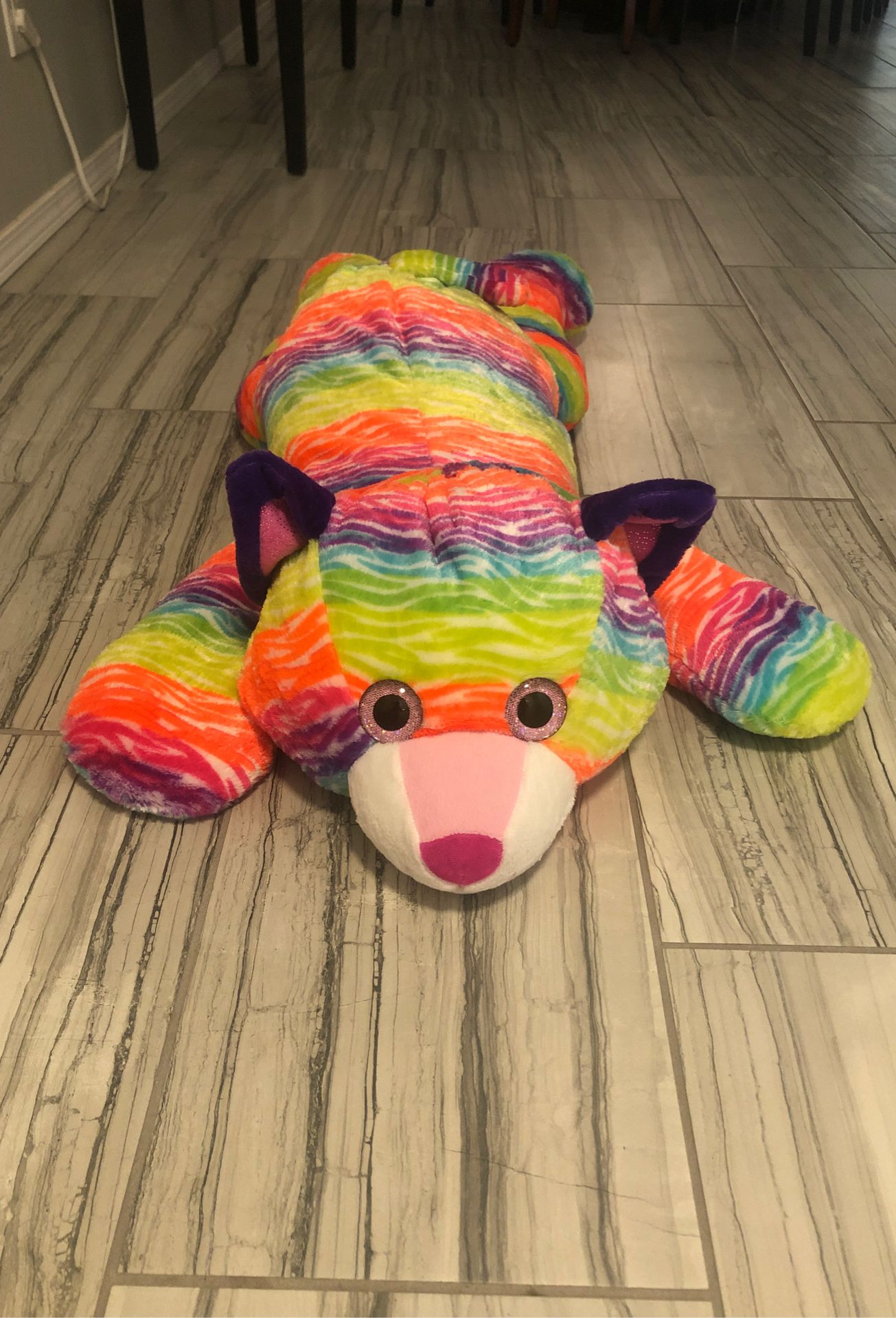 Large rainbow cat stuffed animal