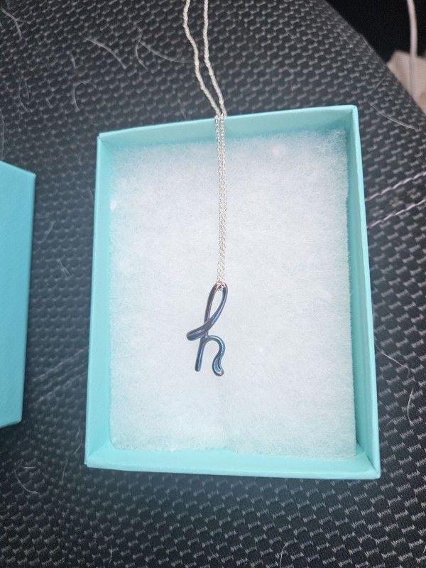 "H" Tiffany necklace with box